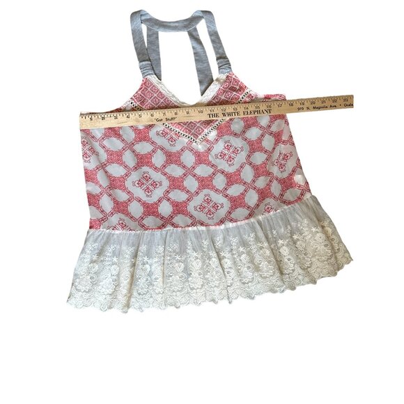 💖Jolt Women's Boho Chic Sleeveless Top With Lace Hem Size L - Picture 5 of 7